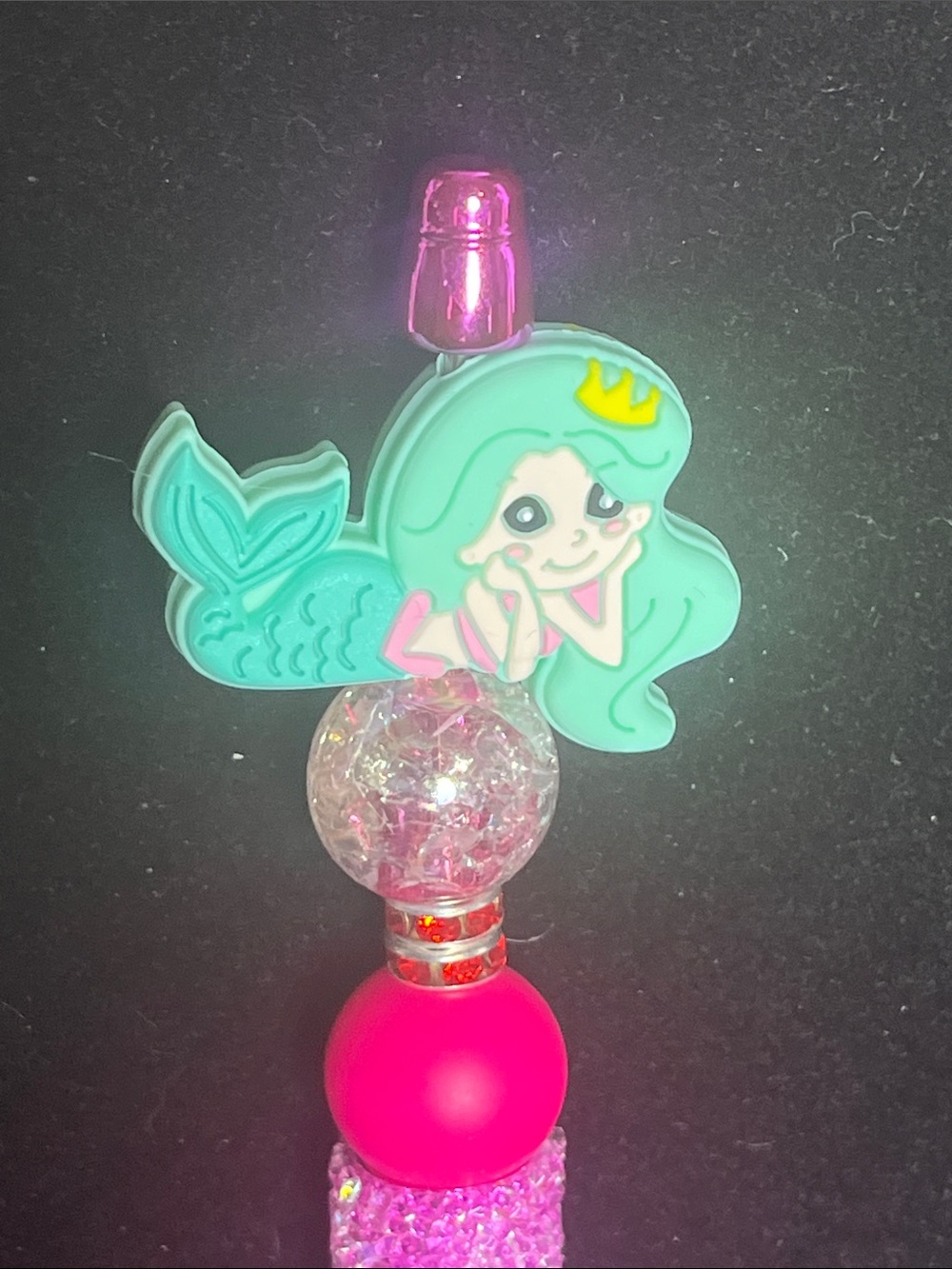 Pens By Alex - Green Mermaid on Pink Pen